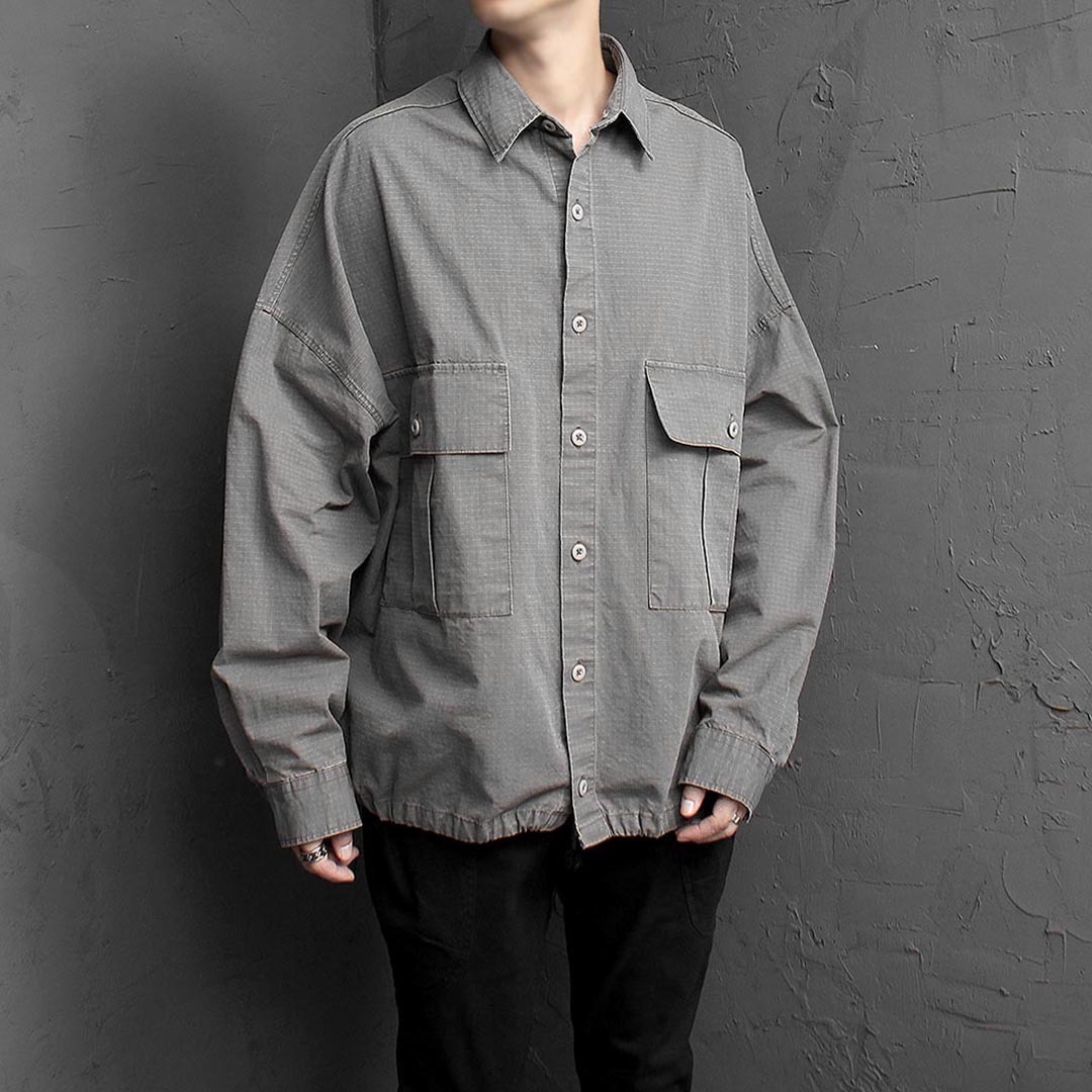 Loose Fit Army Cargo Pocket Shirt 1447