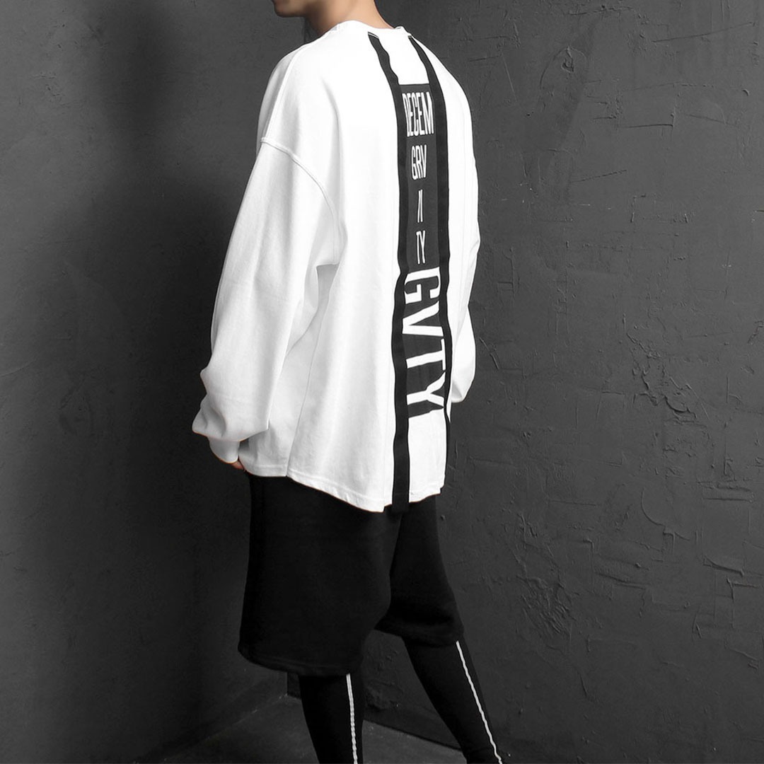 Back Printing Oversized Fit Long Sleeve Tee 1859