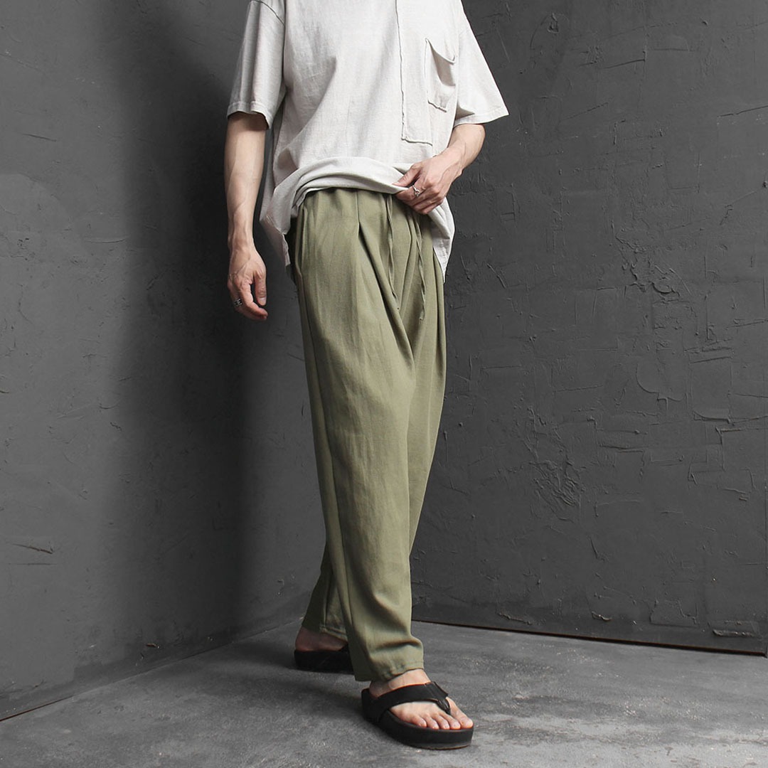 Wide Wrinkle Linen Pants 3286