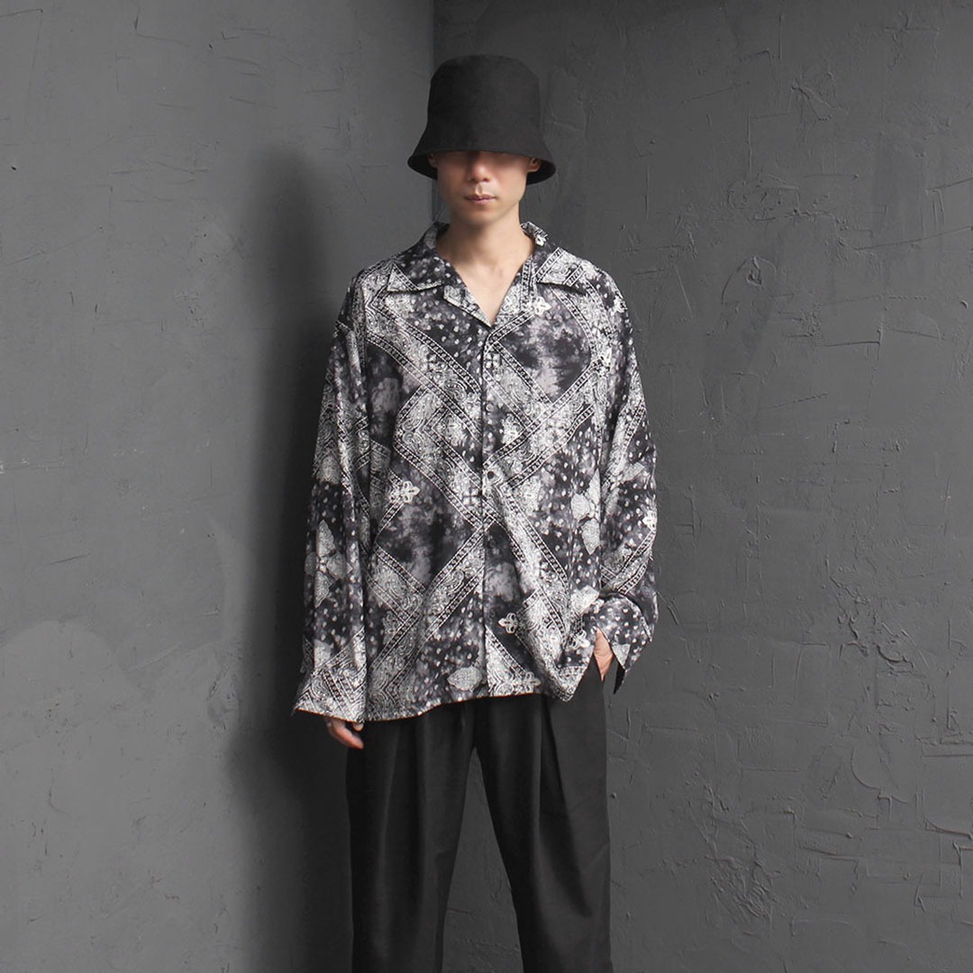 Water Printing Paisely Boxy Shirt 3305