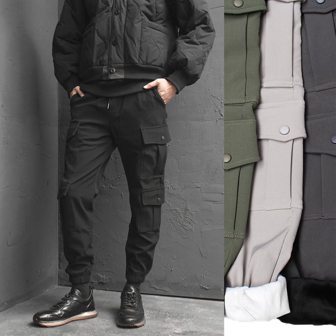 Slim Fit Double Cargo Pocket Winter Joggers 3578