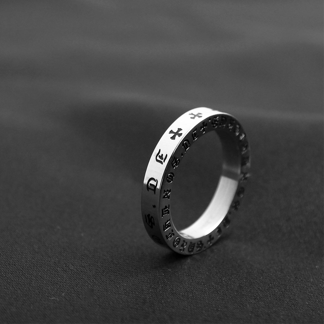 Oriental Letter Surgical Stainless Steel Ring R73
