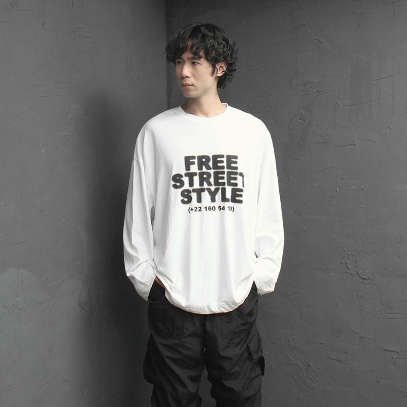Free Street Style Logo Printing Oversized Fit Tee 3994