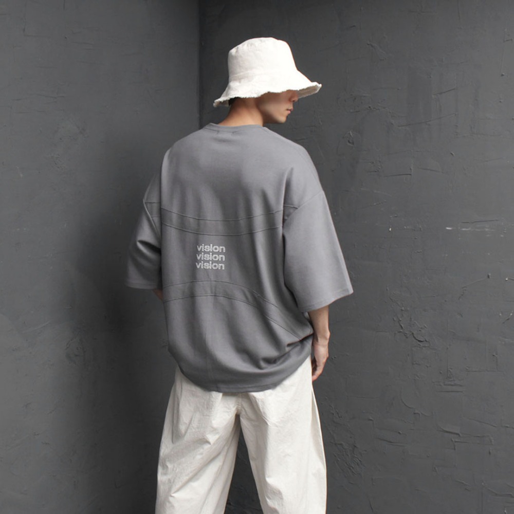 Vision Logo Curved Line Oversized Fit Tee 4440