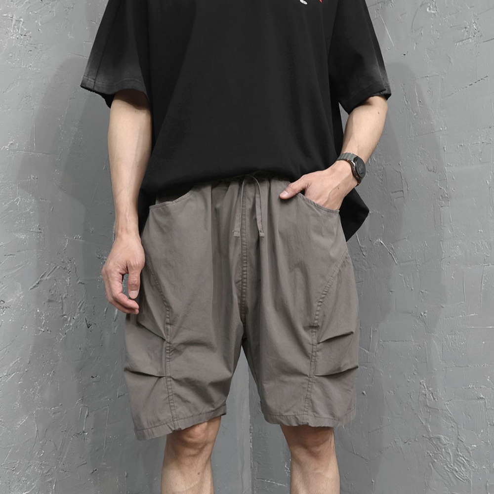 Curved Pintuck Wide Banding Shorts 5376
