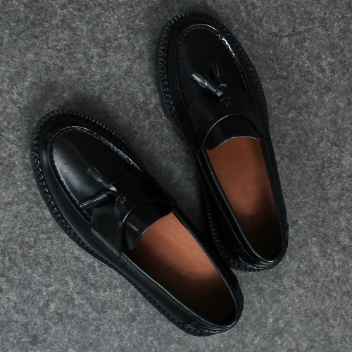 Thick Platform Sole Handmade Leather Loafers 813