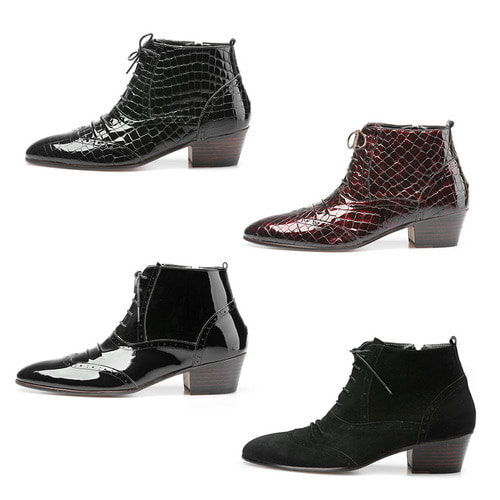 Shirring Styling High Heel Ankle Boots 5045