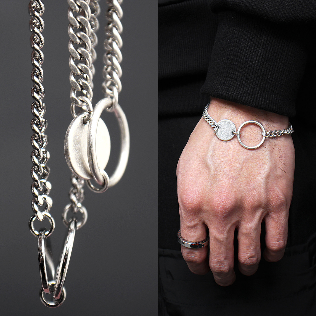 Ring Pendant Chain Bracelet B223