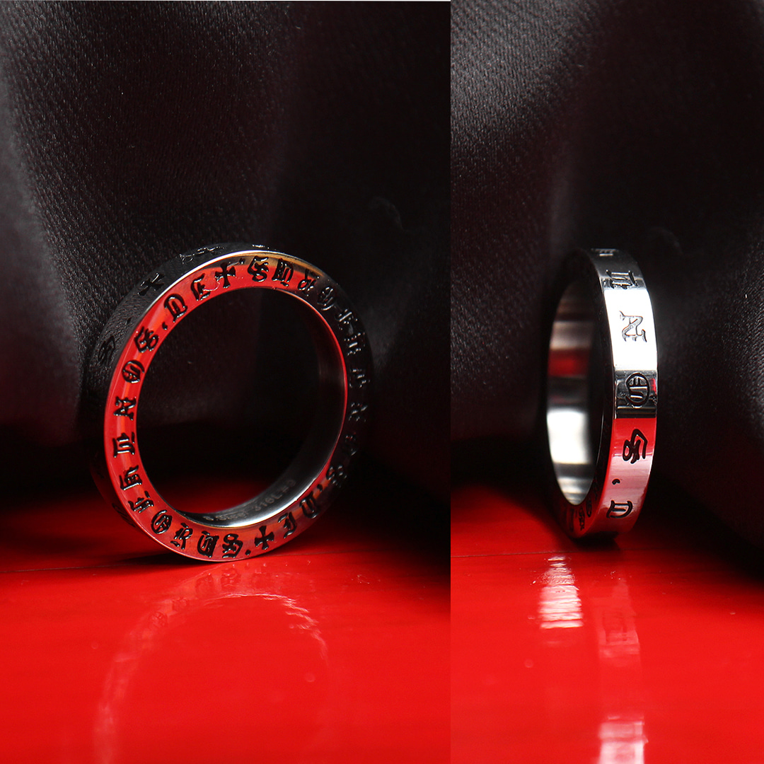 Oriental Letter Surgical Stainless Steel Ring R73