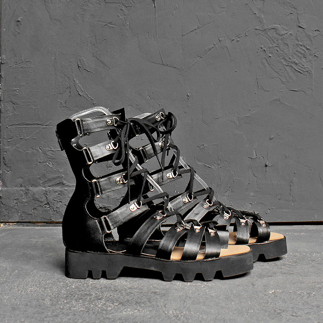 Handmade Gladiator Leather Strap High Top Sandals 110