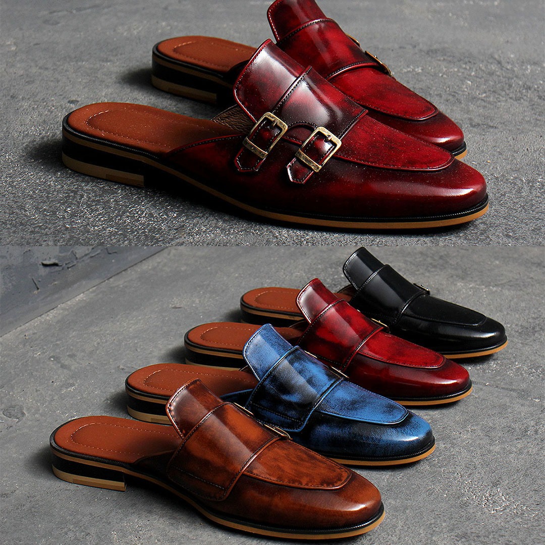 Double Monk Strap Handmade Leather Blofer 1285