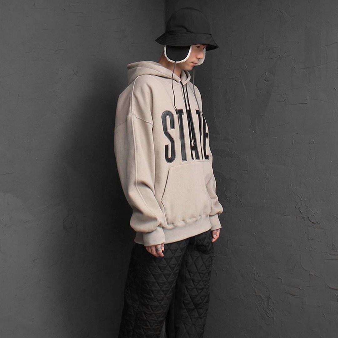 STATE Synthetic Leather Patch Hoodie 2771