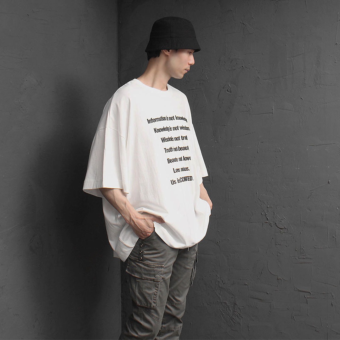 Quote Printing Oversized Fit Tee 3114