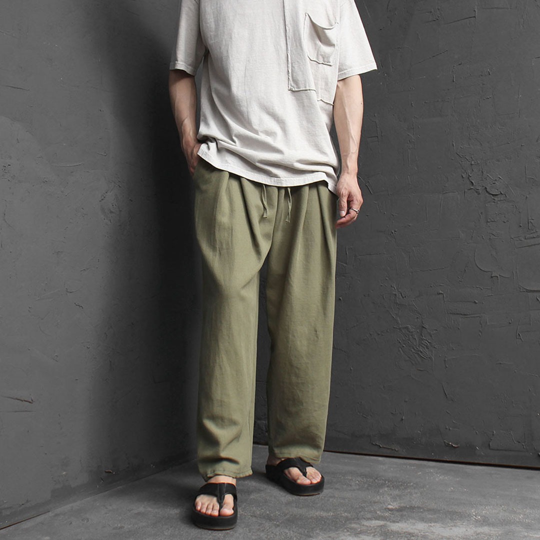 Wide Wrinkle Linen Pants 3286
