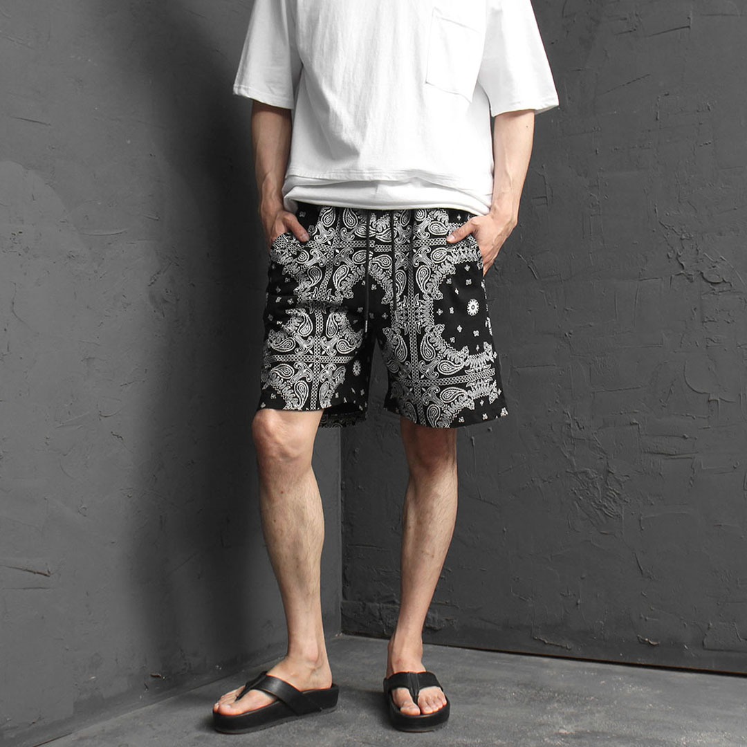 Paisely Pattern Printing Sweatpants Shorts 3300