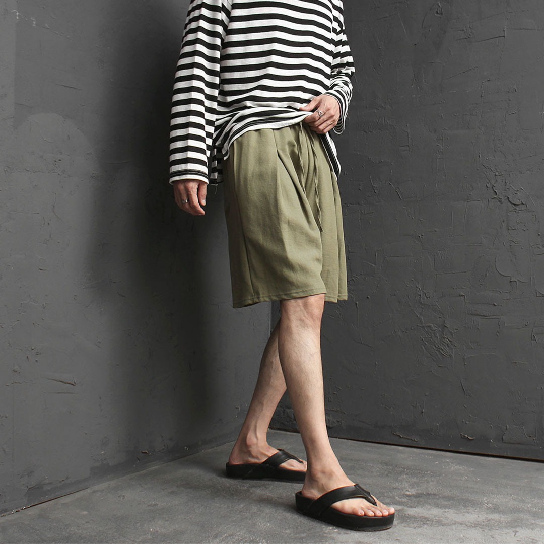 Wide Wrinkle Linen Shorts 3309