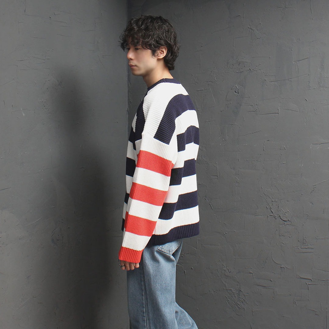 Two Color Stripe Knit Jumper 3726