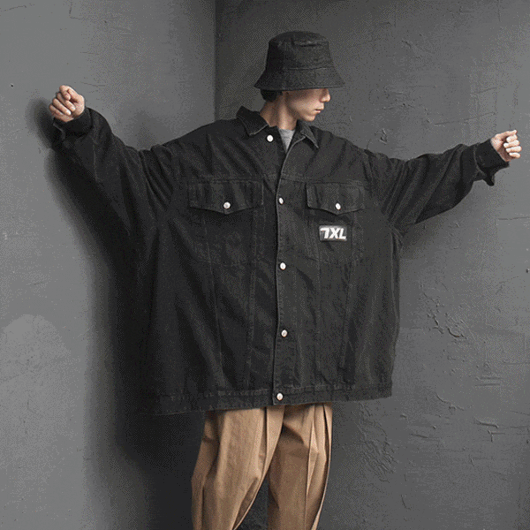 Big Size Oversized Fit Denim Coat 3511
