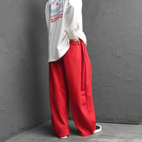 Oversized Wide Fit Pleated Baggy Sweatpants 3789