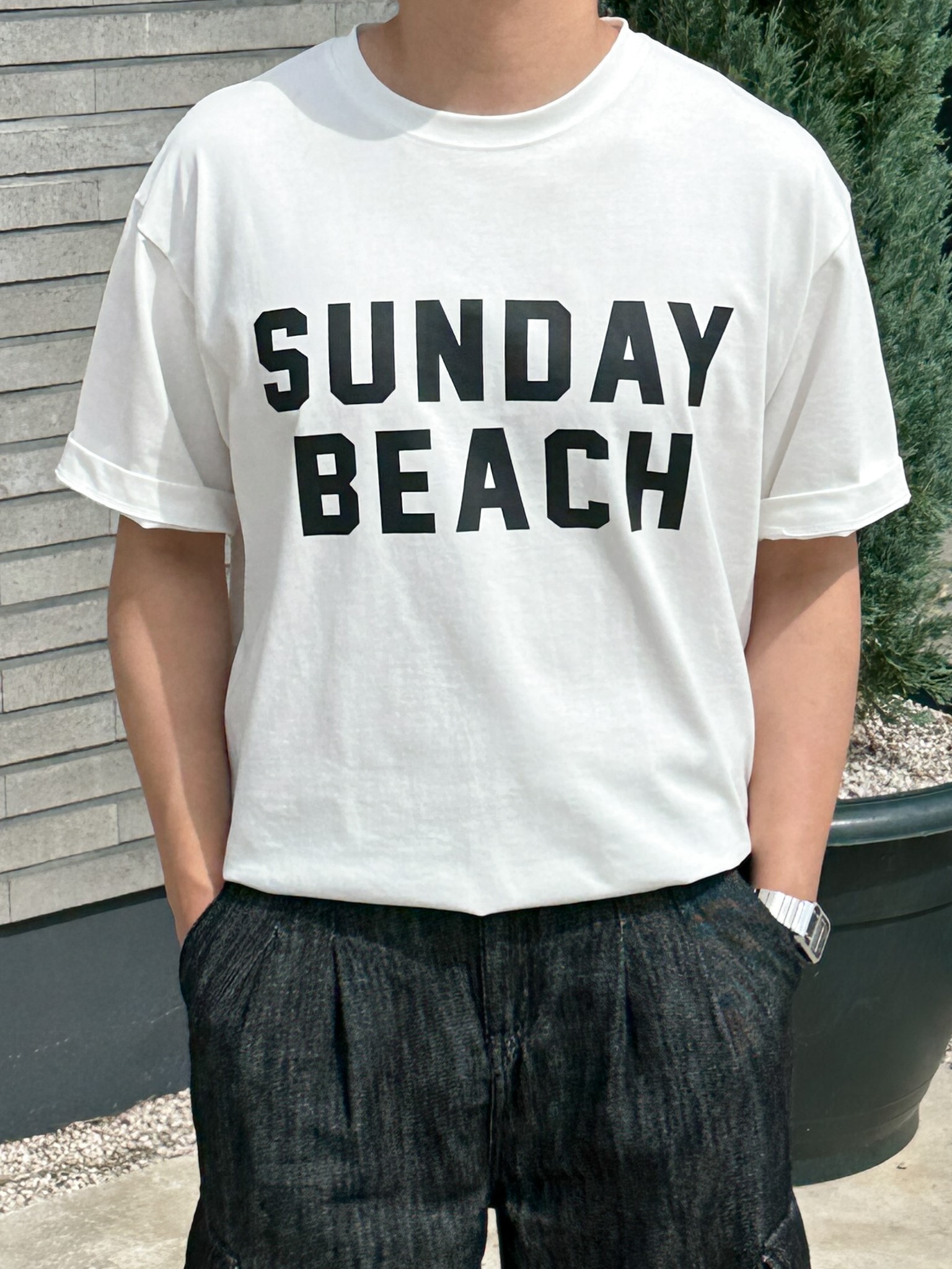 SUNDAY BEACH half sleeve (4color)