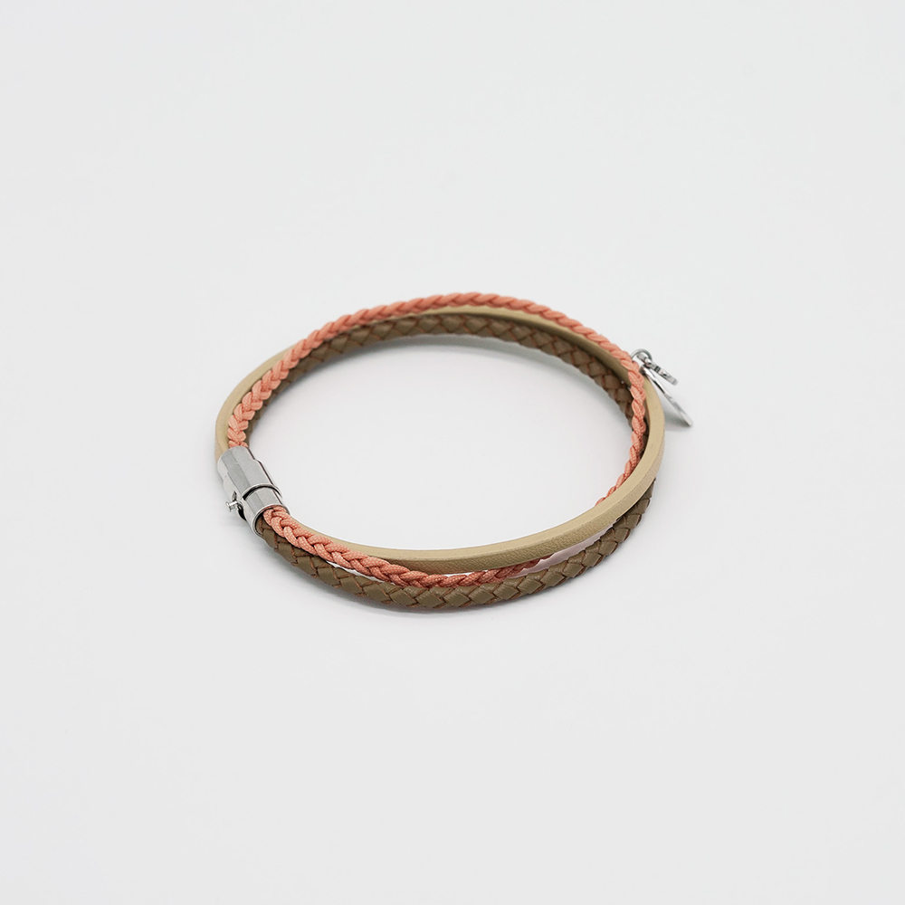 Petit Flower Charm Leather Bracelet
