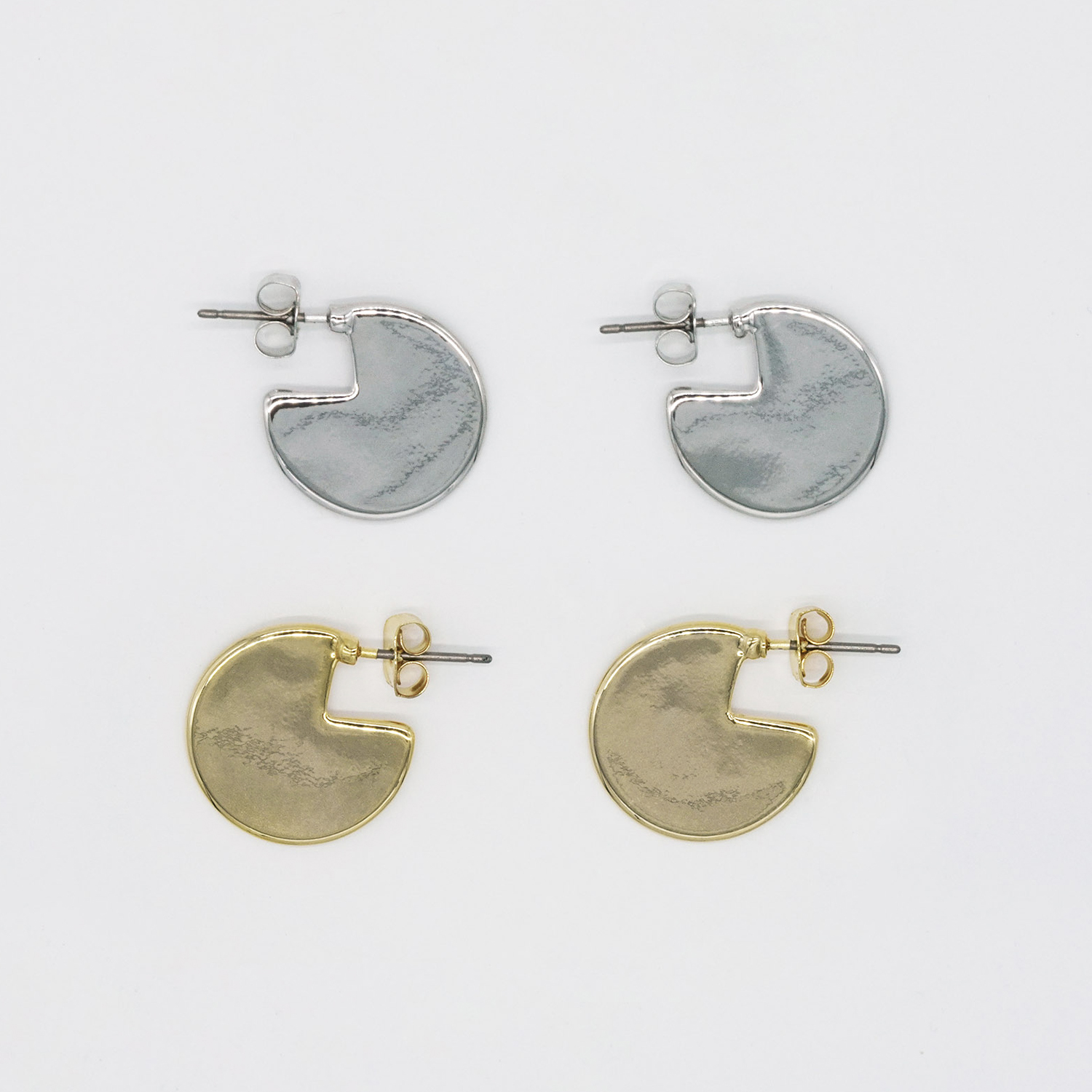 Sliced Circle Plate Earrings