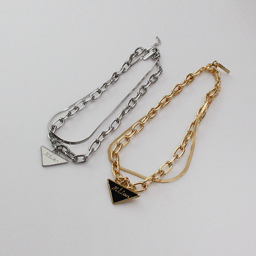 Triangle Pendant Necklace Set