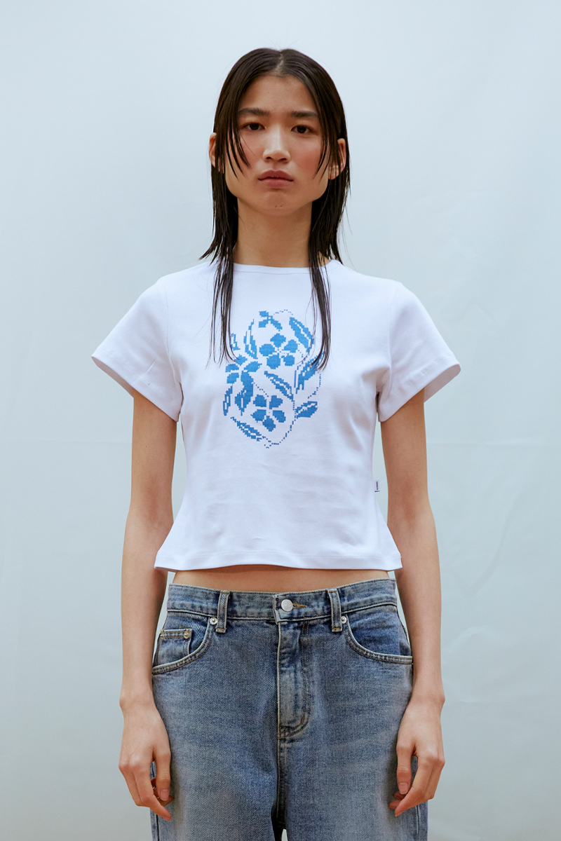 Flower Crop T-shirt (BLUE)