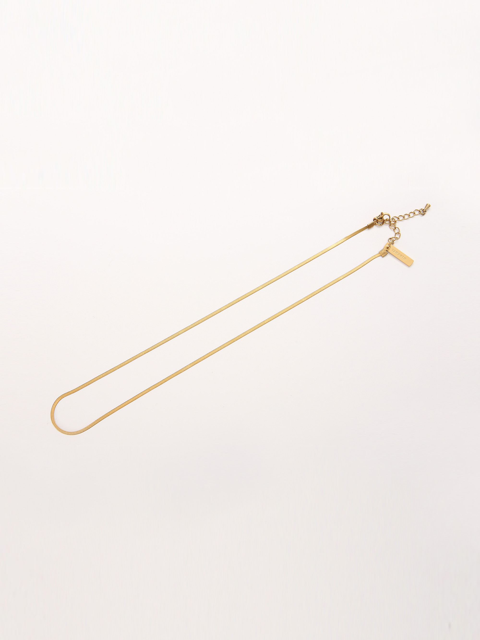 THIN FLAT SNAKE CHAIN NECKLACE (GOLD)