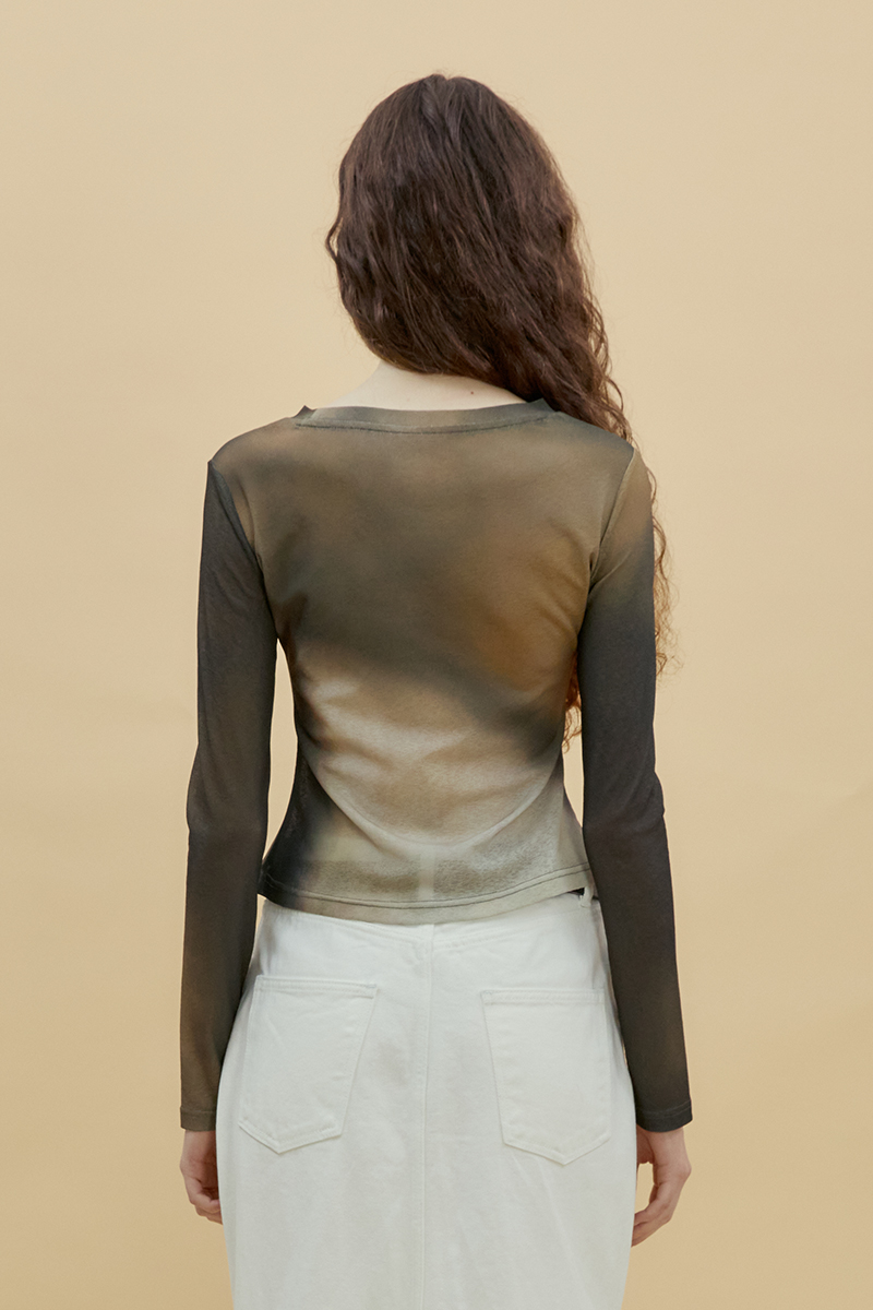 Asymmetric Ruched Top (KHAKI)