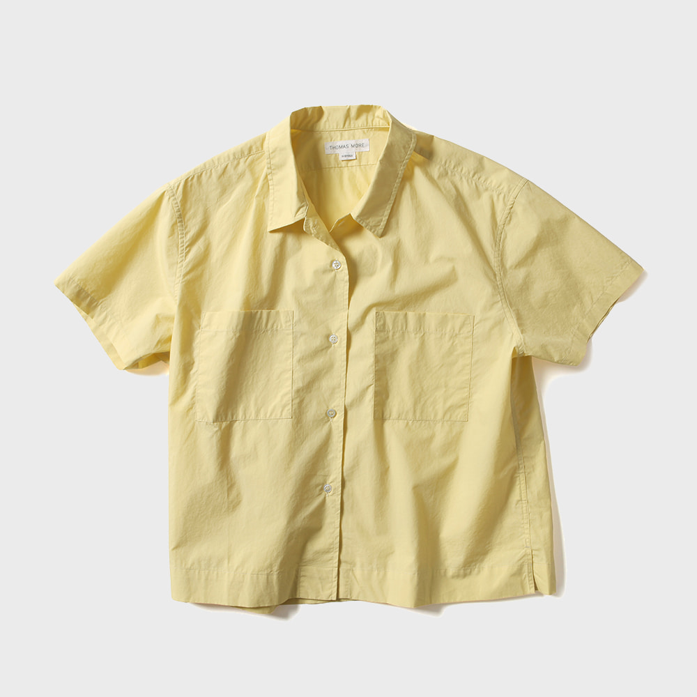 TE2-SH01 트윈 포켓 반팔셔츠 - 크림 옐로우
