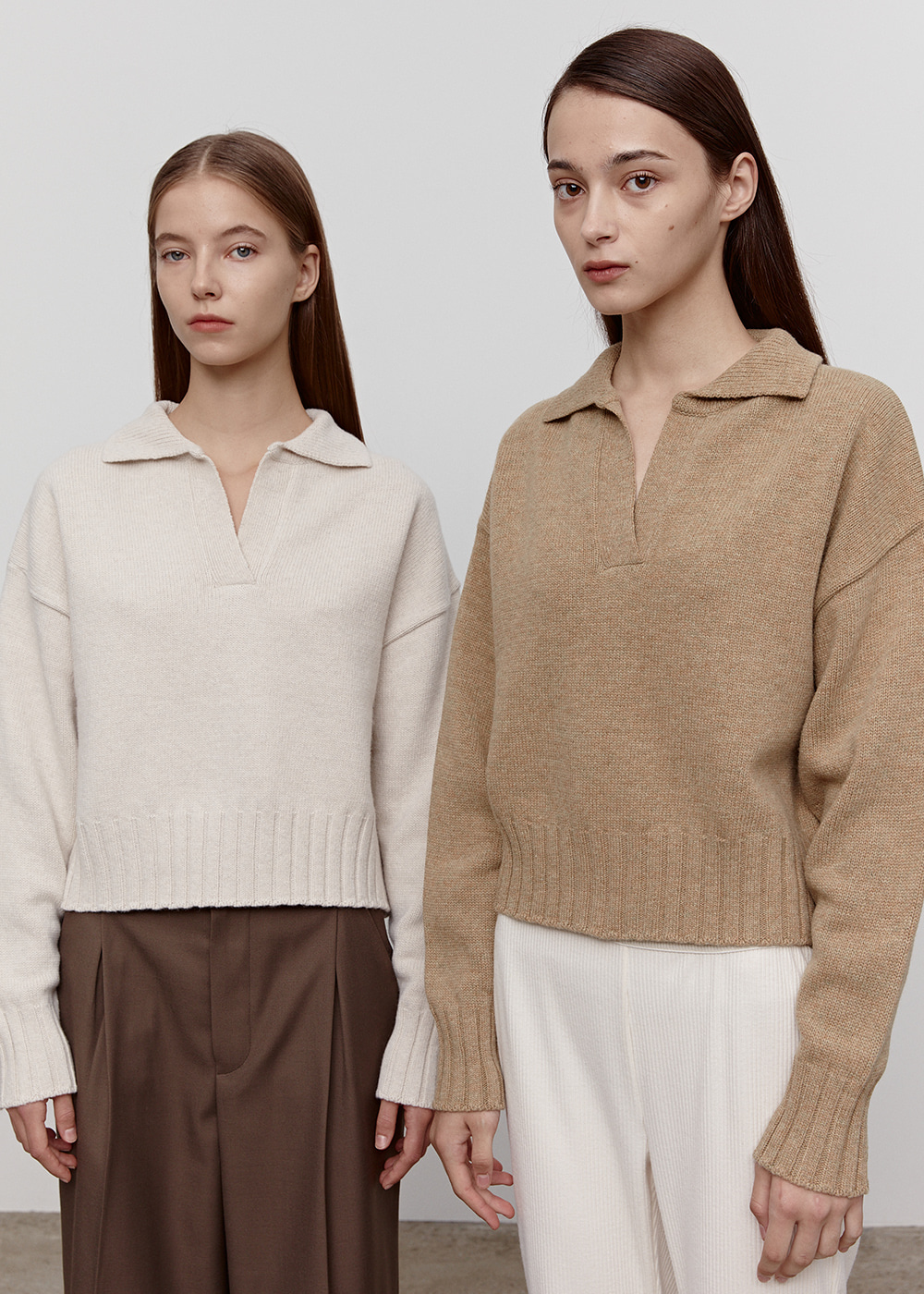 Extra Fine Wool Collar Knit [2 Colors]