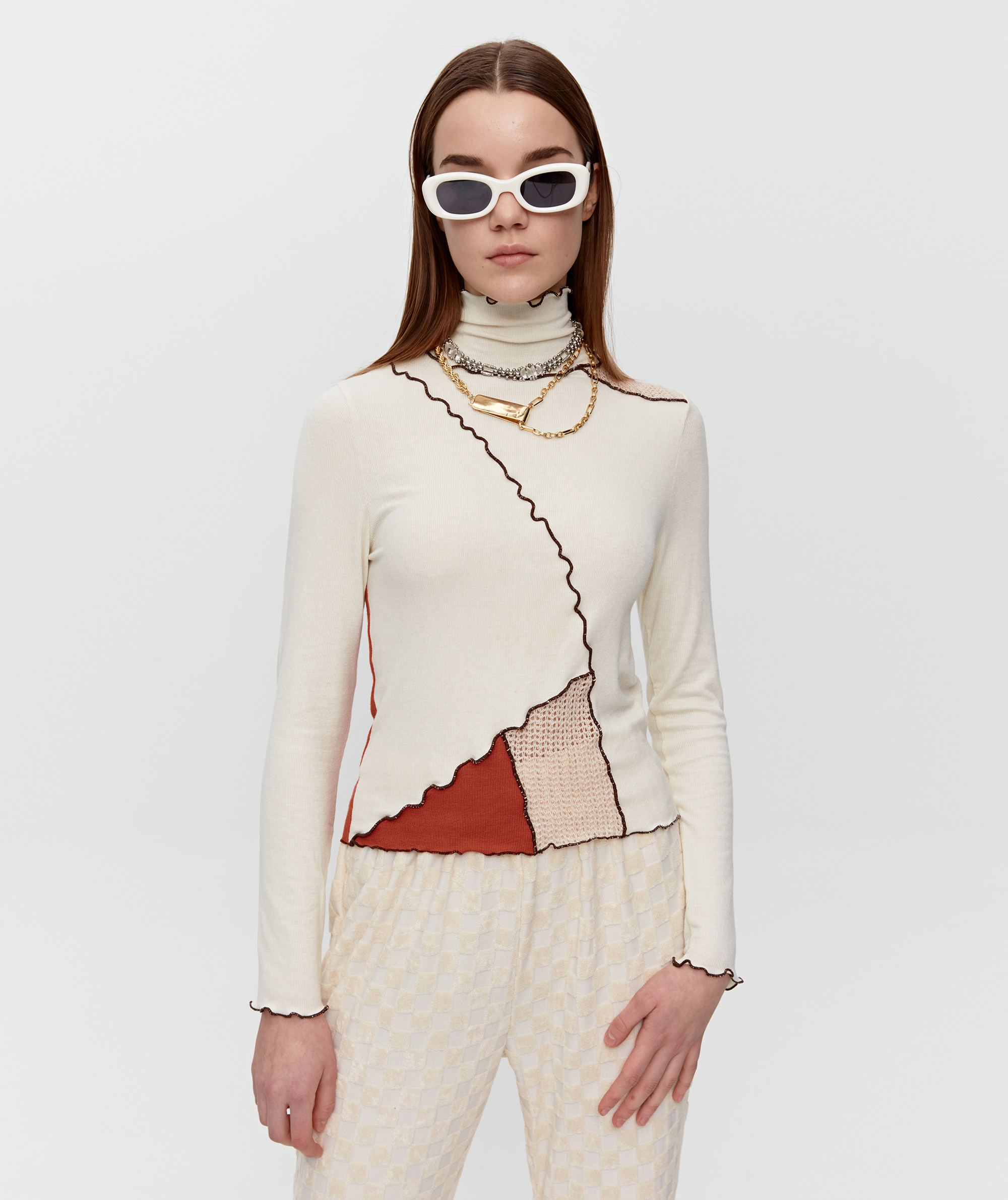 Riffle Color Block Top [Ivory]