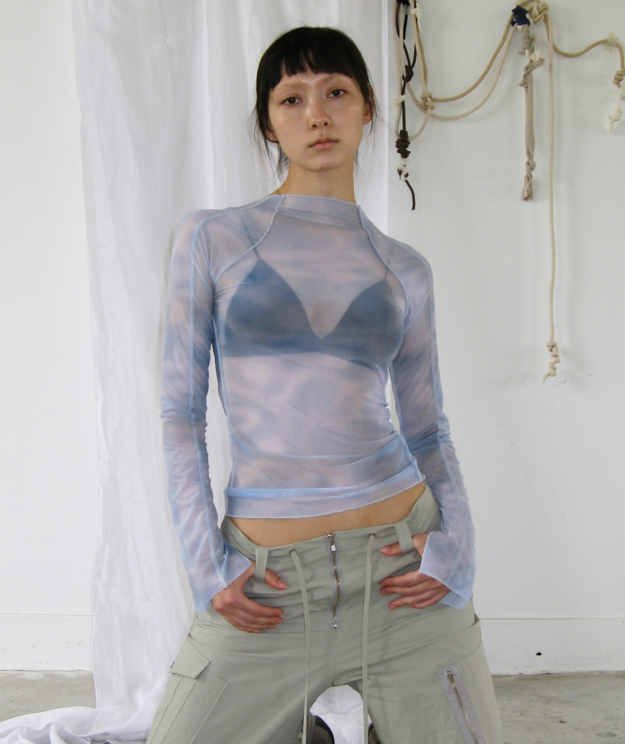 Watercolor Lined Top [Sky Blue]