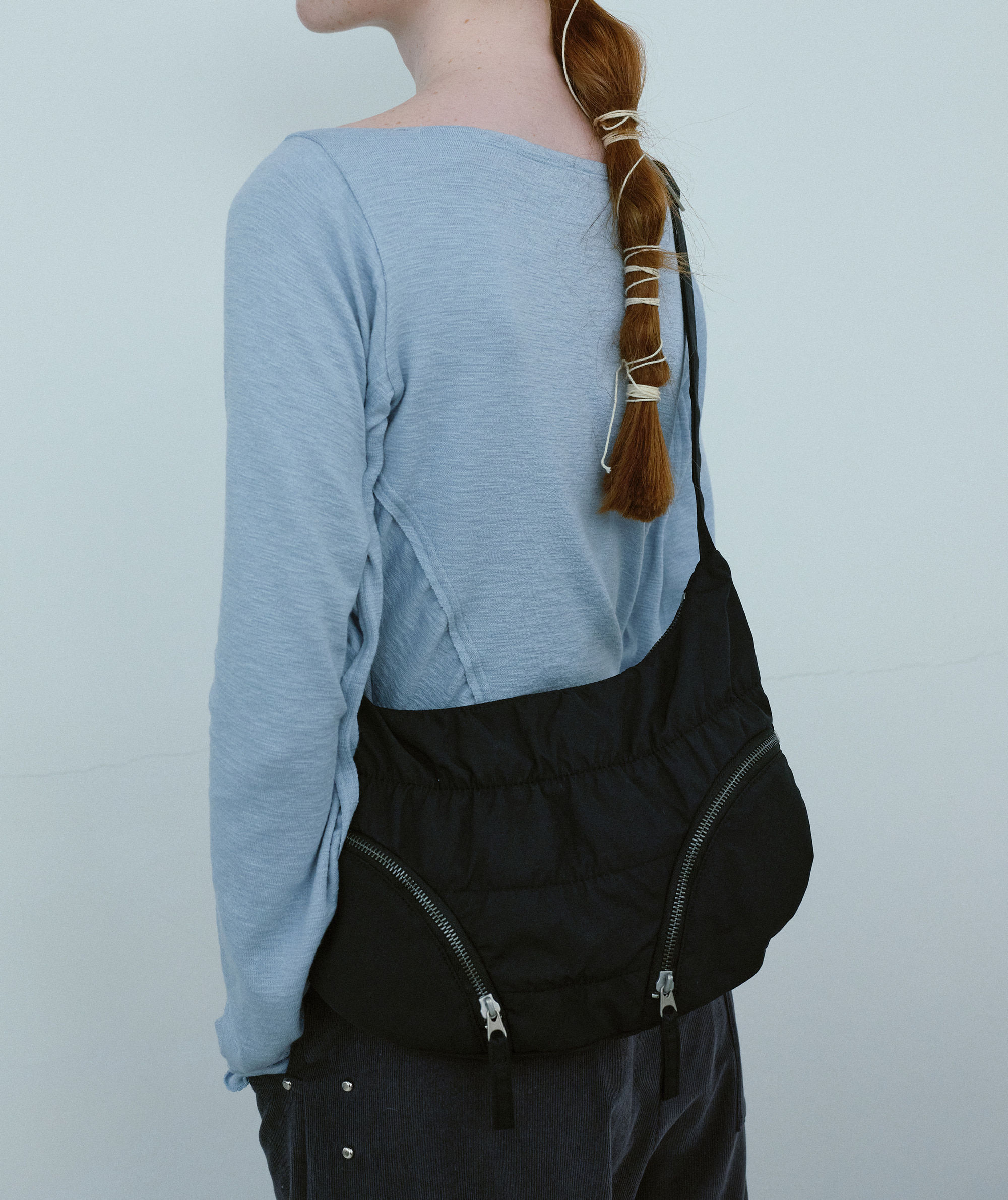 Shirring Hobo Bag [Black]
