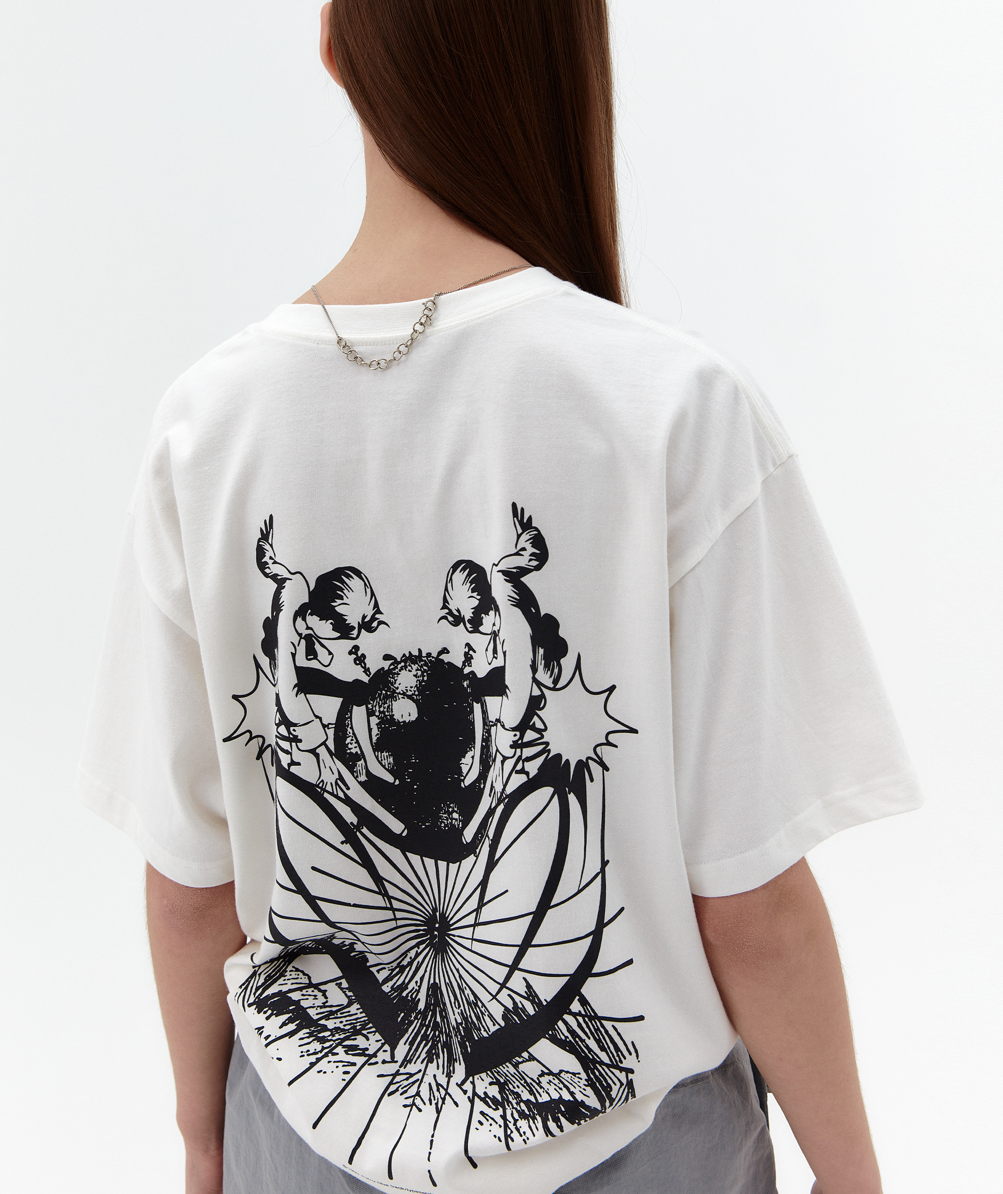 Unisex Statue Printed T-Shirt [Off White]