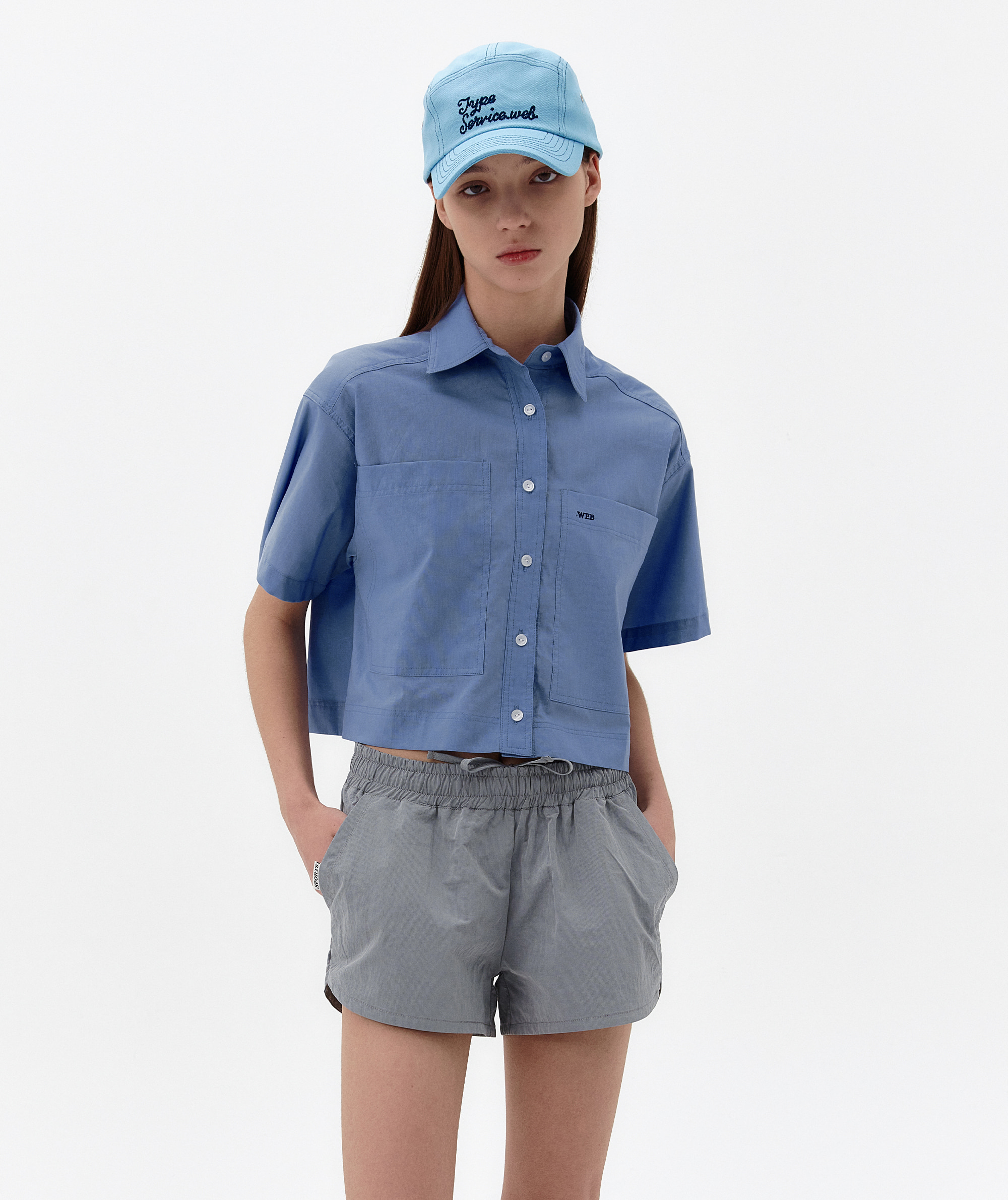 Pocket Crop Shirt [Blue]