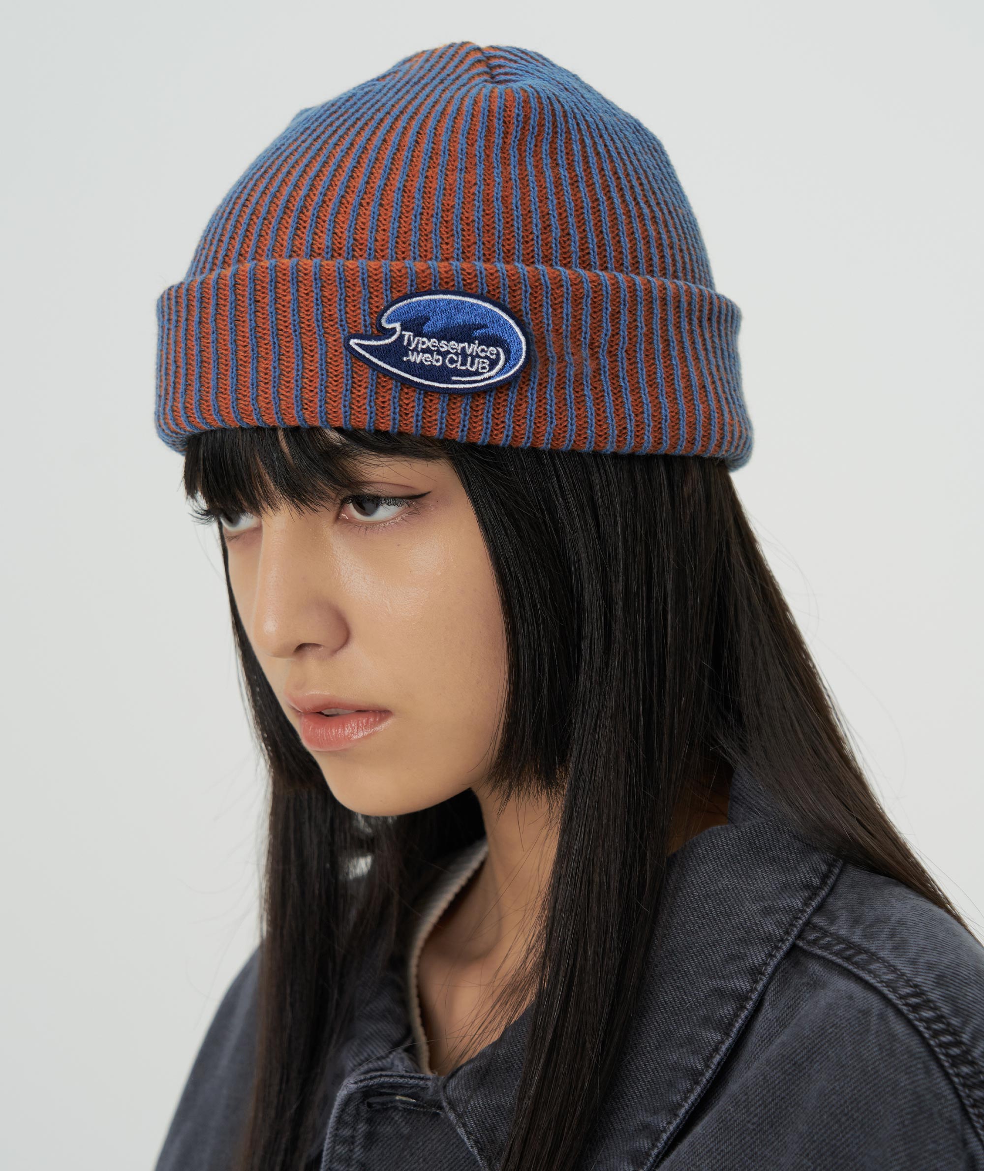Patched Color Beanie [Orange]