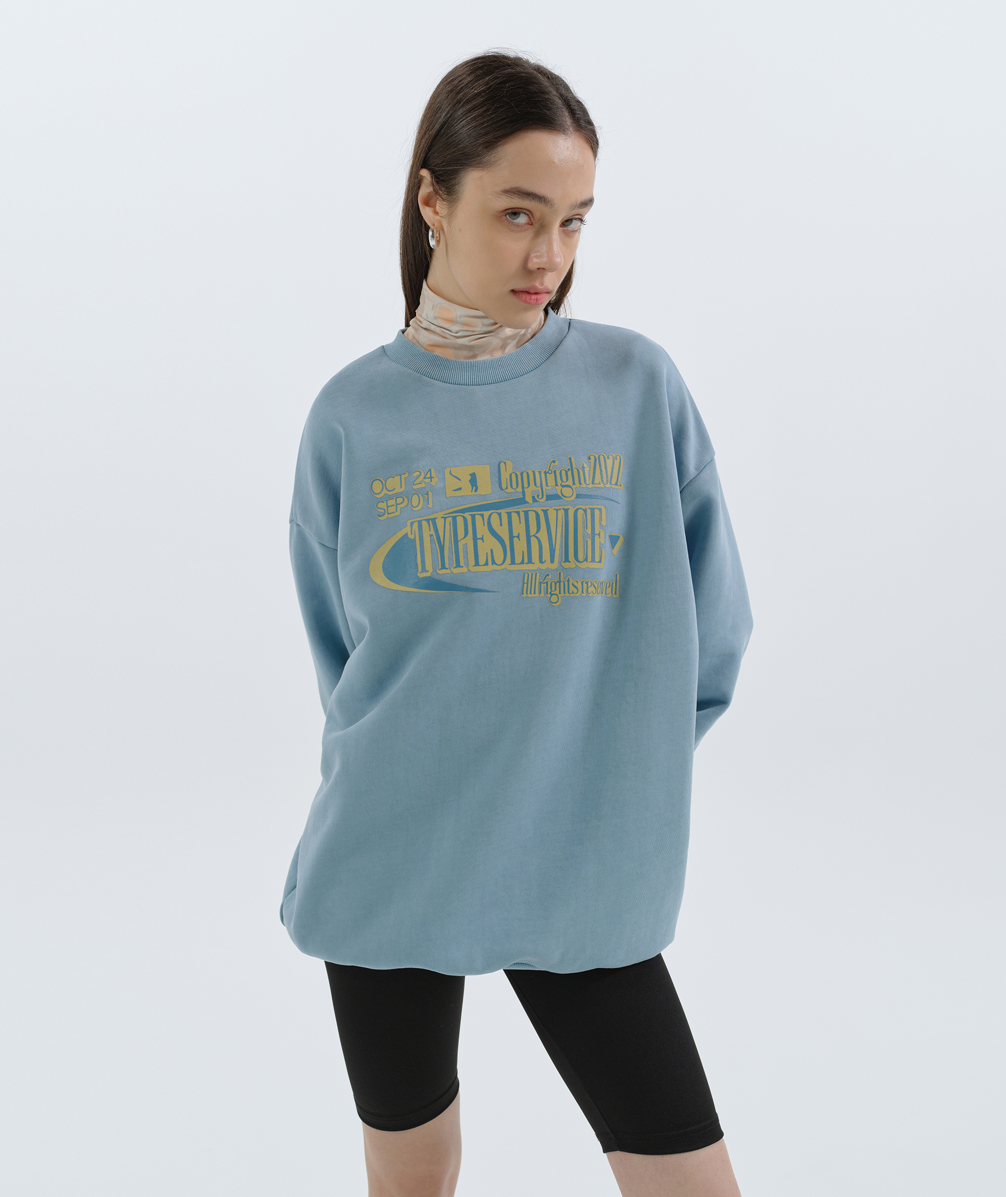Unisex Pigment Graphic Sweatshirt [Blue]