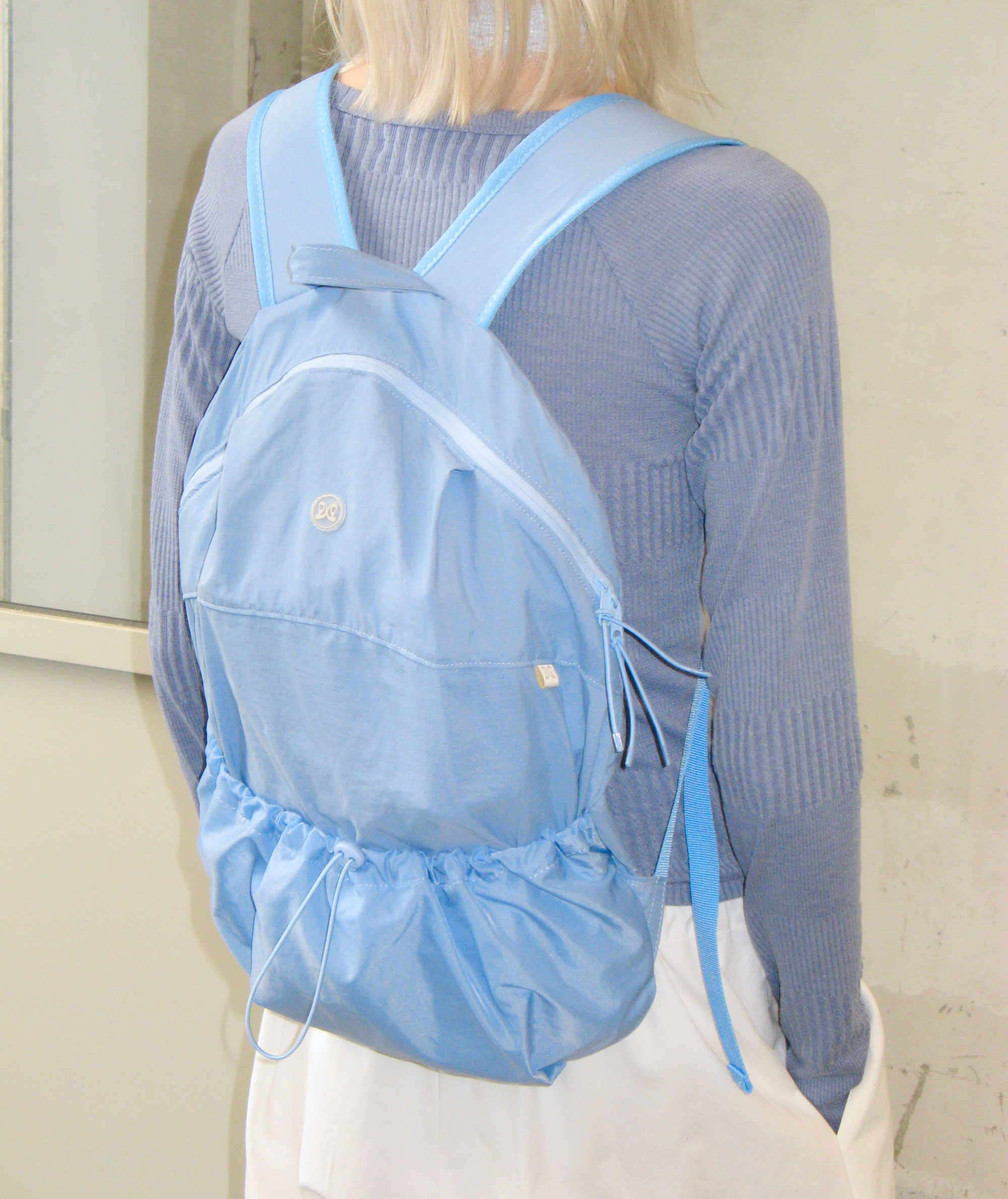 Front Shirring Backpack [Blue]