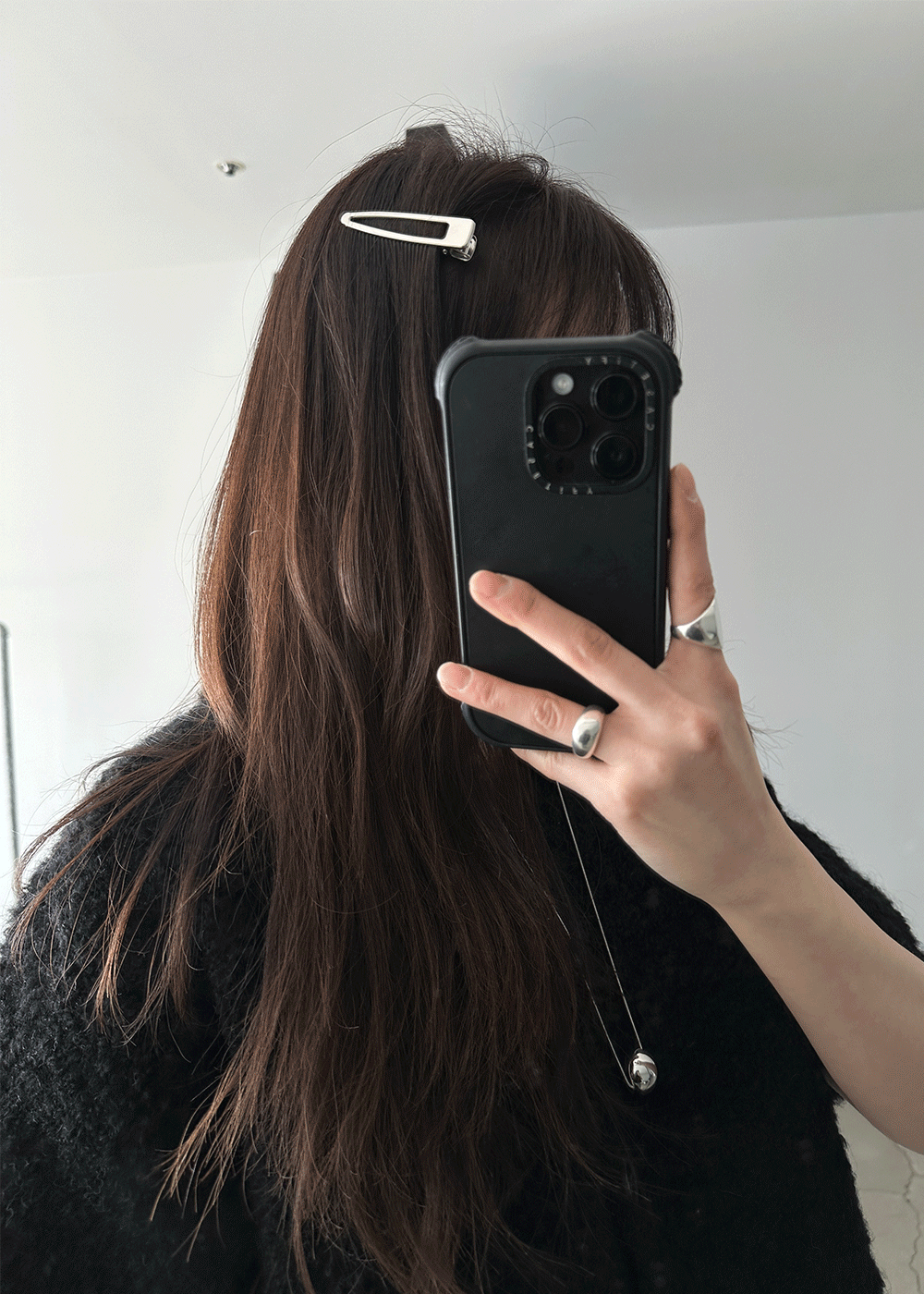 Silver hair clip