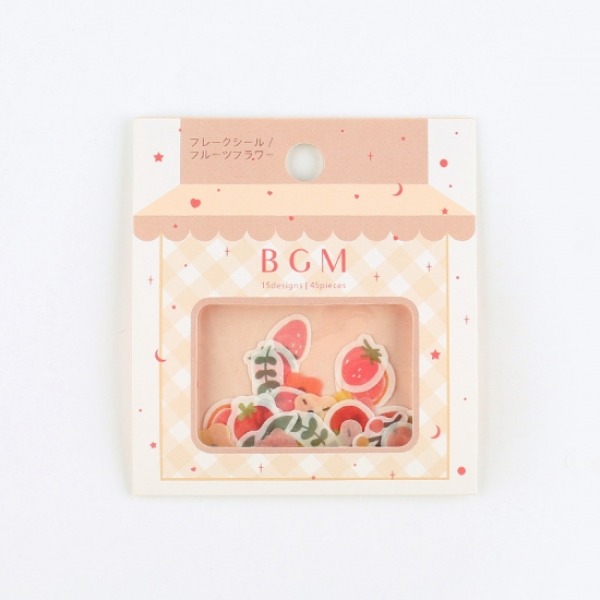 BGM 마스킹 조각 스티커 : 과일 &amp; 꽃샐러드마켓