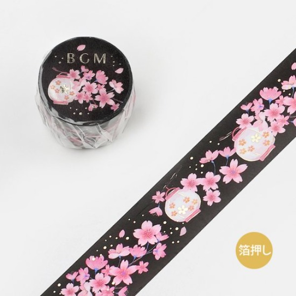 BGM 금박 마스킹테이프 30mm : 밤의 벚꽃샐러드마켓