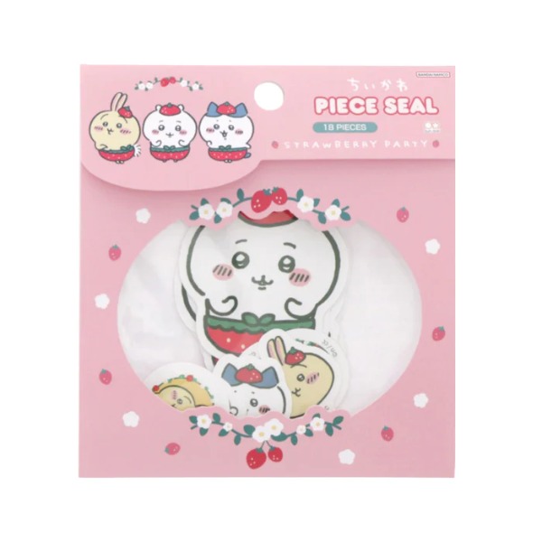 치이카와 먼작귀 딸기 파티 조각 스티커 : 핑크샐러드마켓