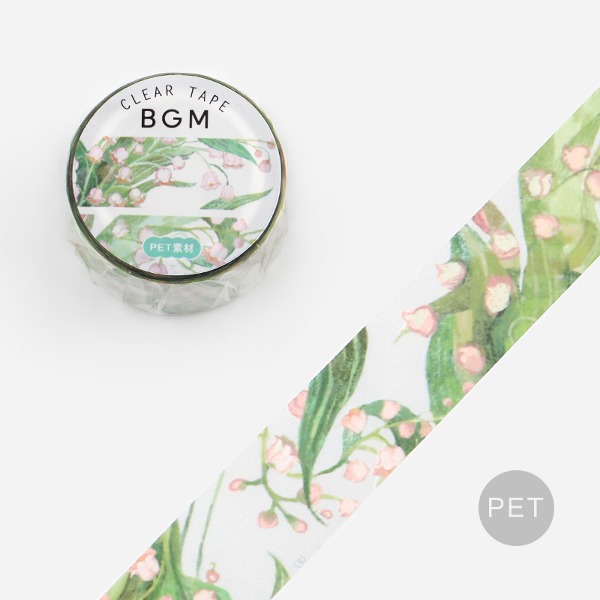 BGM 클리어 투명 데코 테이프 20mm : 꿈의 은방울꽃샐러드마켓