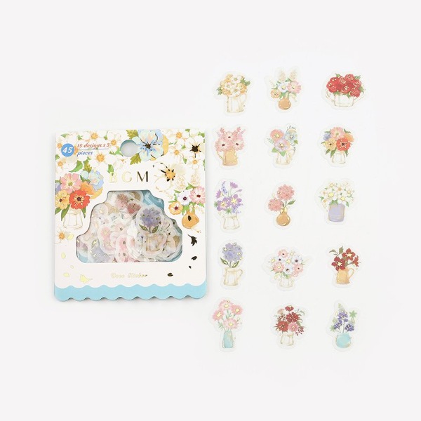 BGM 금박 마스킹 조각 스티커 : 꽃과 꽃병샐러드마켓