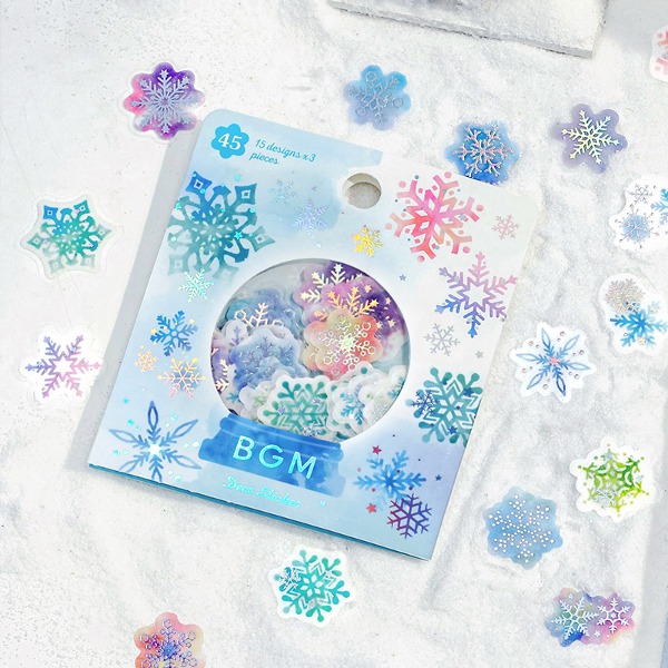 BGM 겨울 한정 조각 스티커 : 눈꽃샐러드마켓