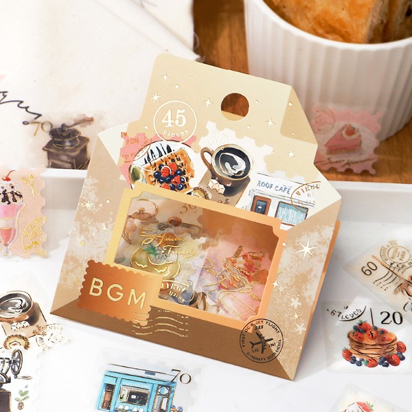 BGM 우체국 우표 조각 스티커 : 커피일상샐러드마켓
