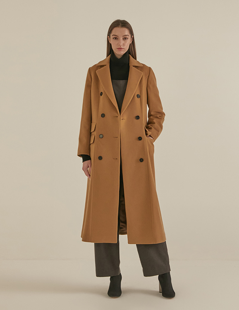 DOUBLE BREASTED WOOL LONG COAT (TFWCT-127-CM)