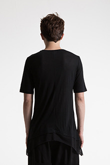 IRONY PORN(O)VOYEUR LABELTiered Hem T-Shirt(Black)